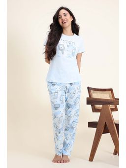 Zivame - Knit Cotton Nightsuit - Ice Melt