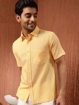 Fabindia - Yellow Cotton Half Sleeves Shirt