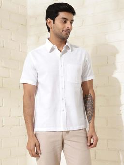 Fabindia - White Cotton Solid Shirt