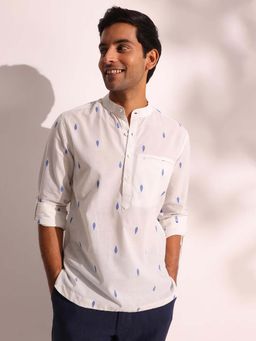 Fabindia - White Cotton Slim Fit Mid Shirt