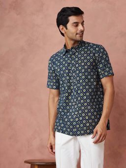 Fabindia - Blue Cotton Printed Shirt