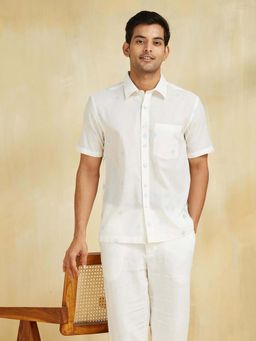 Fabindia - White Cotton Half Sleeves Shirt