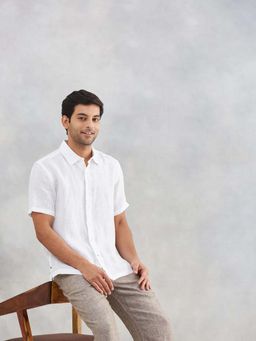 Fabindia - White Linen Straight Fit Shirt