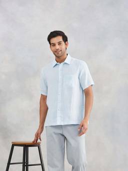 Fabindia - White Linen Half Sleeves Shirt
