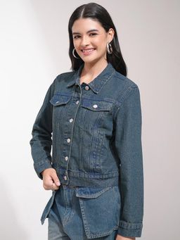 TOKYO TALKIES - Women Mid Blue Regular Fit Denim Jacket