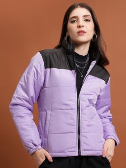 TOKYO TALKIES - Women Purple Colour Blocked Puffer Jacket
