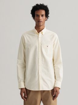 GANT - Men Yellow Striped Regular Fit Shirt