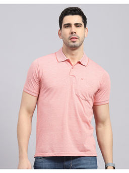 Monte Carlo - Mens Pink Printed Half Sleeve Polo T-Shirt