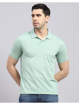 Monte Carlo - Mens Green Printed Half Sleeve Polo T-Shirt
