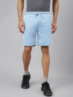 Alcis - Men Powder Blue Graphic Print Soft Touch Slim Fit Athleisure Shorts