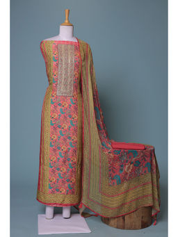 Zari Jaipur - Pink Embroidery Dress Material (Set of 3)