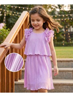 Hola Bonita - Knit Sleeveless Pleated Fabric Solid Dress