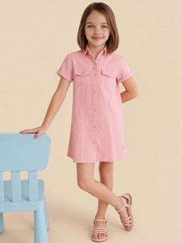 U.S. POLO ASSN. - Girls Denim A-Line Shirt Dress