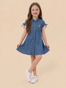 U.S. POLO ASSN. - Girls Flared Denim Shirt Dress
