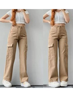 MISS MOSA BY AKANKSHA - Brown Roderno Cargo Statement Pant