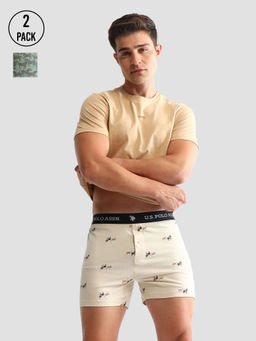 U.S. POLO ASSN. - Printed Multi-Color Cotton Boxer Briefs (Pack of 2)