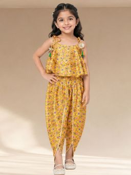 Lil Drama - Golden Weaves Yellow Choli with Dhoti