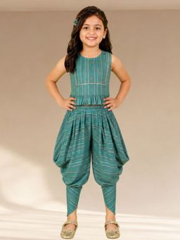 Lil Drama - Girls Stripes Choli with Dhoti