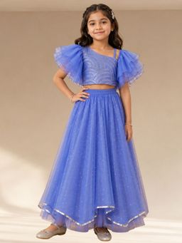 Lil Drama - Bollywood Tadka Blue Choli with Lehenga for Girls
