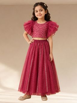 Lil Drama - Bollywood Tadka Pink Choli with Lehenga for Girls