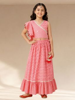 Lil Drama - Girls Floral Print Choli and Lehenga