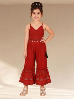 Lil Drama - Girls Printed Jumpsuit with Belt