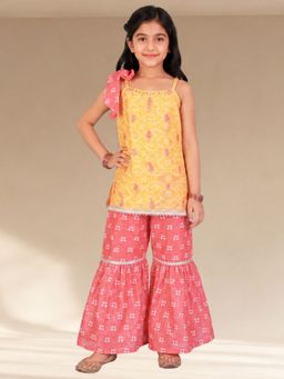 Lil Drama - Girls Embroidered Kurta and Sharara