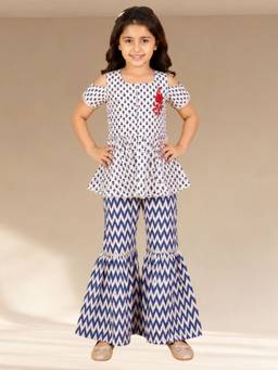 Lil Drama - Girls Embroidered Kurta and Sharara