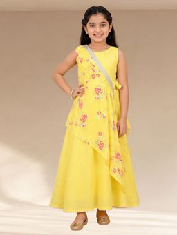 Lil Drama - Girls Floral Print Maxi Dress