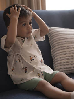 DULAAR - Organic Muslin Angrakha and Shorts