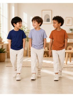 Orange Sugar - Kids Unisex Solid Half Sleeve T-Shirt (Pack of 3)