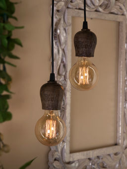 Homesake - Edison Wooden Walnut Bubble Holder 2Pc