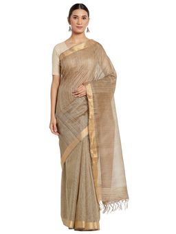 Fabindia - Silk Woven Sari (Beige)