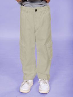 KiddoPanti - Boys Grey Cotton Solid Jeans