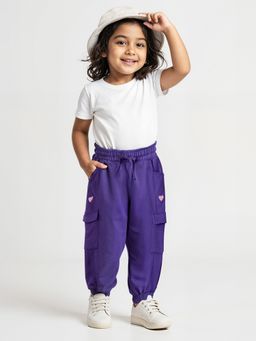 The Souled Store - Originals Panelled: Dewberry Girls Purple Joggers