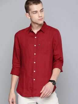 Levi's - Men Red Regular Fit Linen Casual Shirt