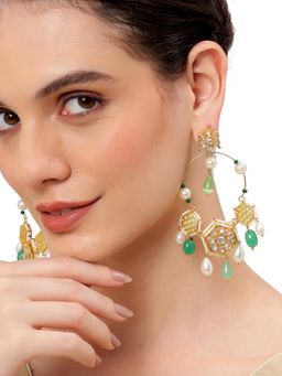 AARSEE OFFICIAL - Green Geometric Chandbali