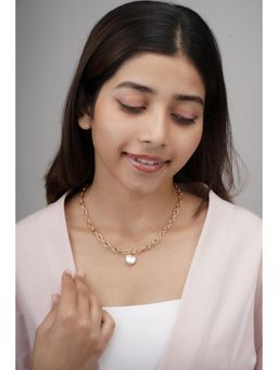 AARSEE OFFICIAL - 22Kt Gold-Plated Coin Pearl Necklace