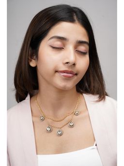 AARSEE OFFICIAL - 22Kt Gold Plated Radiant Polki Charm Necklace