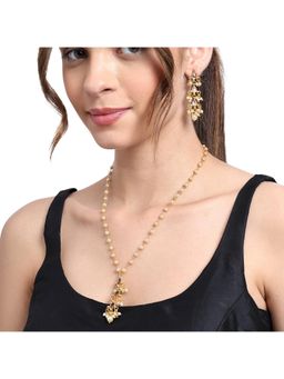 AARSEE OFFICIAL - Gold-Plated Kundan Drops Pearl Earrings