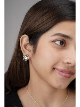 AARSEE OFFICIAL - Round Gold Plated Polki Stud