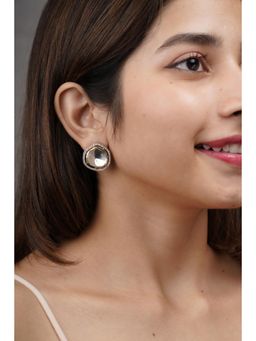 AARSEE OFFICIAL - White Baroque Polki Earrings
