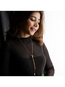 AARSEE OFFICIAL - Olive 22Kt Gold-Plated Aurora Hued Lariat Necklace