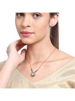 AARSEE OFFICIAL - 22Kt Gold Plated Drop Polki Mangalsutra
