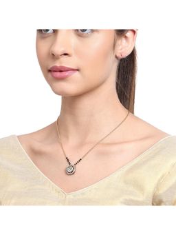 AARSEE OFFICIAL - 22Kt Gold Plated Round Polki Mangalsutra