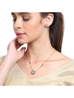 AARSEE OFFICIAL - 22Kt Gold Plated Oval Polki Mangalsutra