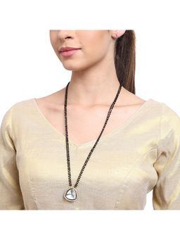 AARSEE OFFICIAL - 22Kt Gold Plated Triangle Polki Mangalsutra