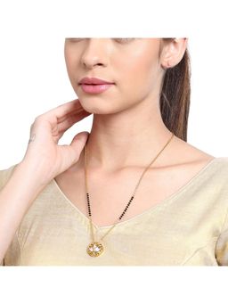 AARSEE OFFICIAL - 22Kt Gold Plated Floral Polka Mangalsutra