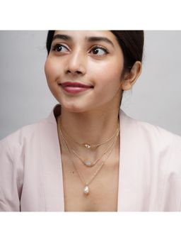 AARSEE OFFICIAL - 22Kt Gold-Plated Petite Pearl Cascade Necklace