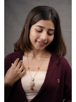 AARSEE OFFICIAL - 22Kt Gold-Plated Saffron Elegance Necklace